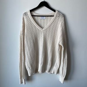 Knit layering sweater, cream
